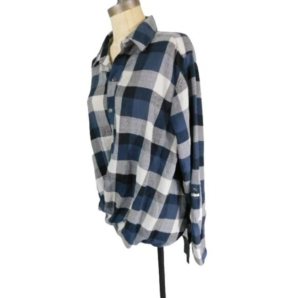 Blanknyc Size M Medium Plaid Button Tab Sleeve Shirt Top Blouse NWT - Picture 2 of 3